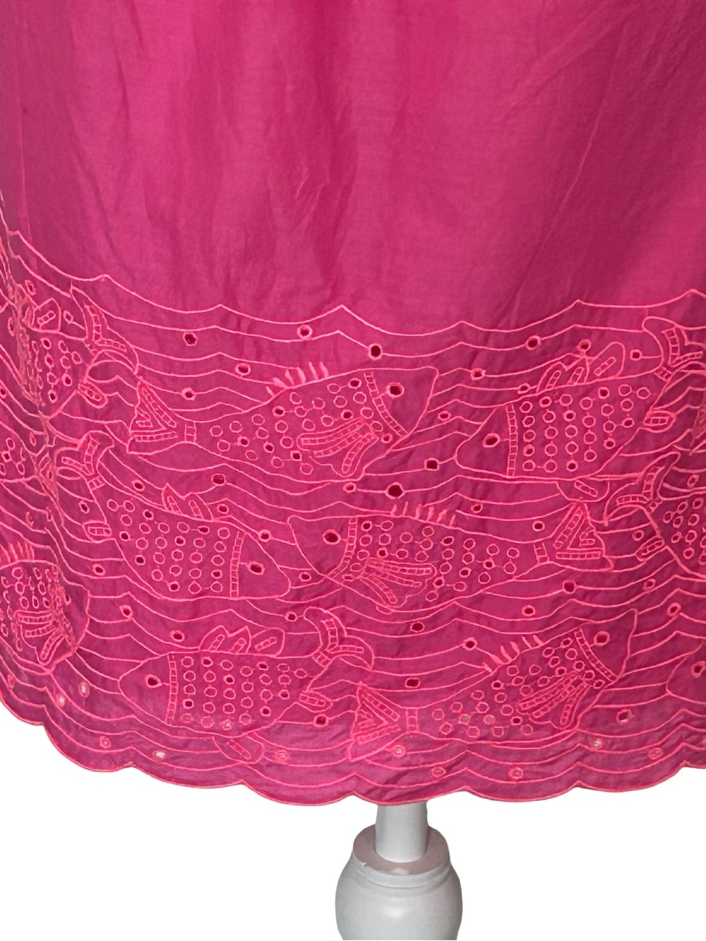 Vineyard Vines Pink Strapless Fish Embroidered Cotton Dress 10 L Summer Barbie - Picture 5 of 11